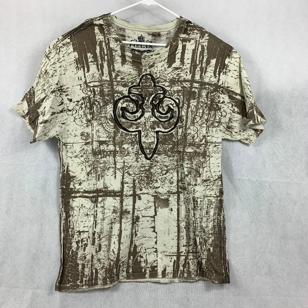HELIX Tan T-Shirt Tan and brown graphics
